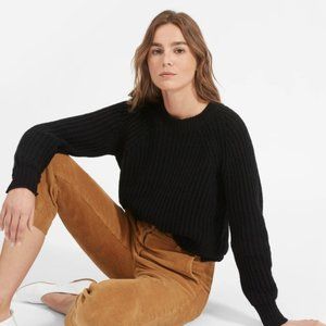 Everlane The Italian Soft Wool Rib Crew in Black